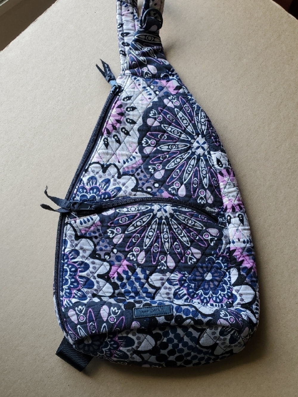 Vera Bradley Purple Paisley Quilted Floral Sling Bag